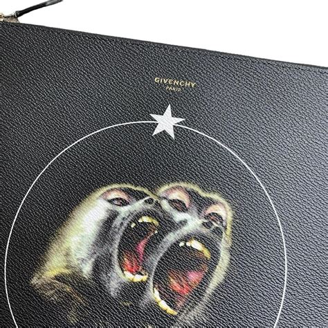 givenchy clutch monkey brothers|Givenchy Leather Monkey Brothers Clutch .